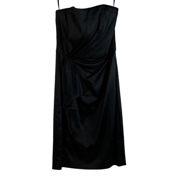White House Black Market Dresses & Skirts - White House Black Market Womens Sheath Dress Slit Ruched Strapless Zip 2